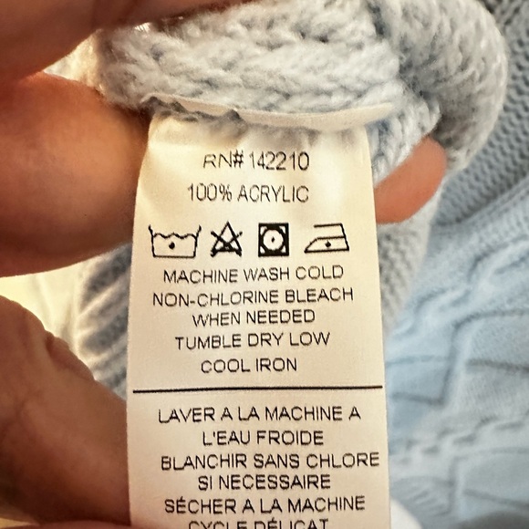 NWT MERSEA LIBSON TRAVELER OS sky blue Mock knit soft cozy acrylic coastal boho - Picture 10 of 14